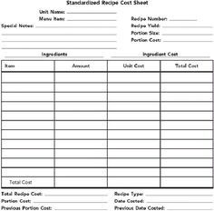 How To Calculate Food Costs Sheet  Food Cost Cost Sheet inside Amazing Food Cost Template