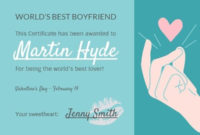 How To Design A Valentine Best Boy Certificate Click Here in Printable Best Boyfriend Certificate Template
