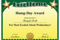 Hump Day Award  Seriously  Yes From "101 Funny Employee with regard to Student Council Certificate Template 8 Ideas Free