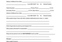 Information Forms Template  Charlotte Clergy Coalition pertaining to Free Child Visitation Log Template