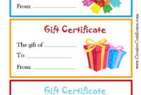 Kids Gift Certificate Template 3  Templates Example in Amazing Free Kids Certificate Templates