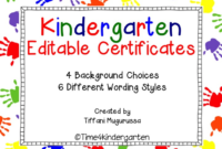 Kindergarten Certificates Completion Diploma Editable inside Best Free 6 Printable Science Certificate Templates