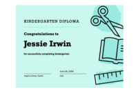 Kindergarten Diploma Certificate inside Amazing Kindergarten Certificate Of Completion Free