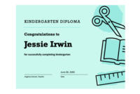 Kindergarten Diploma Certificate with regard to Amazing Preschool Graduation Certificate Free Printable