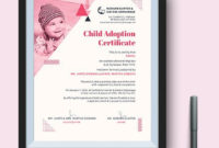 Kitten/Cat Adoption Certificate Template  Word Doc regarding Cat Adoption Certificate Template 9 Designs