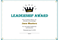 Leadership Award Templates  Certificate Template Downloads with regard to Leadership Award Certificate Template