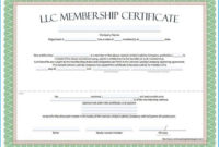 Llc Membership Certificate Template 8 In 2020 With pertaining to Awesome Llc Membership Certificate Template
