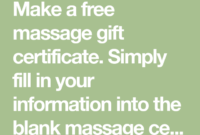 Make A Free Massage Gift Certificate Simply Fill In Your throughout Massage Gift Certificate Template Free Download