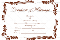 Marriage Certificate Template 11 For Word  Pdf with regard to Free Certificate Of Marriage Template