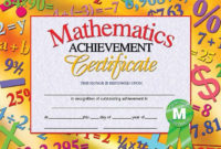 Mathematics Achievement 30Pk  Certificate Of Achievement regarding Awesome Math Award Certificate Template