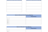 Meeting Agenda Template with regard to Weekly One On One Meeting Agenda Template