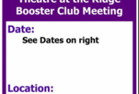 Meetings  Cedar Ridge High School Theatre with regard to Booster Club Meeting Agenda Vorlage