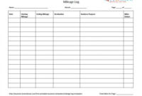 Mileage Log Templates  Templates Packing Tips For Travel inside Printable Vehicle Mileage Log Template