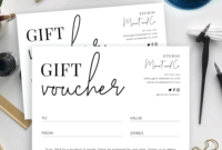 Minimalist Gift Certificate Template  Printable Gift with Quality Black And White Gift Certificate Template Free