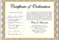 Minister Ordination Certificate Templates intended for Ordination Certificate Templates