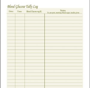 Monthly Blood Sugar Log  Template Business intended for Diabetes Food Log Template