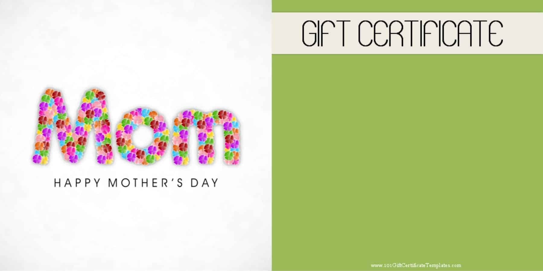 Mother&amp;#039;S Day Gift Certificate Templates within Mothers Day Gift Certificate Template