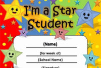 Name A Star Certificate Template Fresh Student The Week for Star Certificate Templates Free