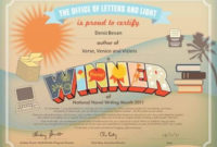 Nano 2011  National Novel Writing Month Novel Writing inside Quality Baby Shower Winner Certificate Template 7 Ideas