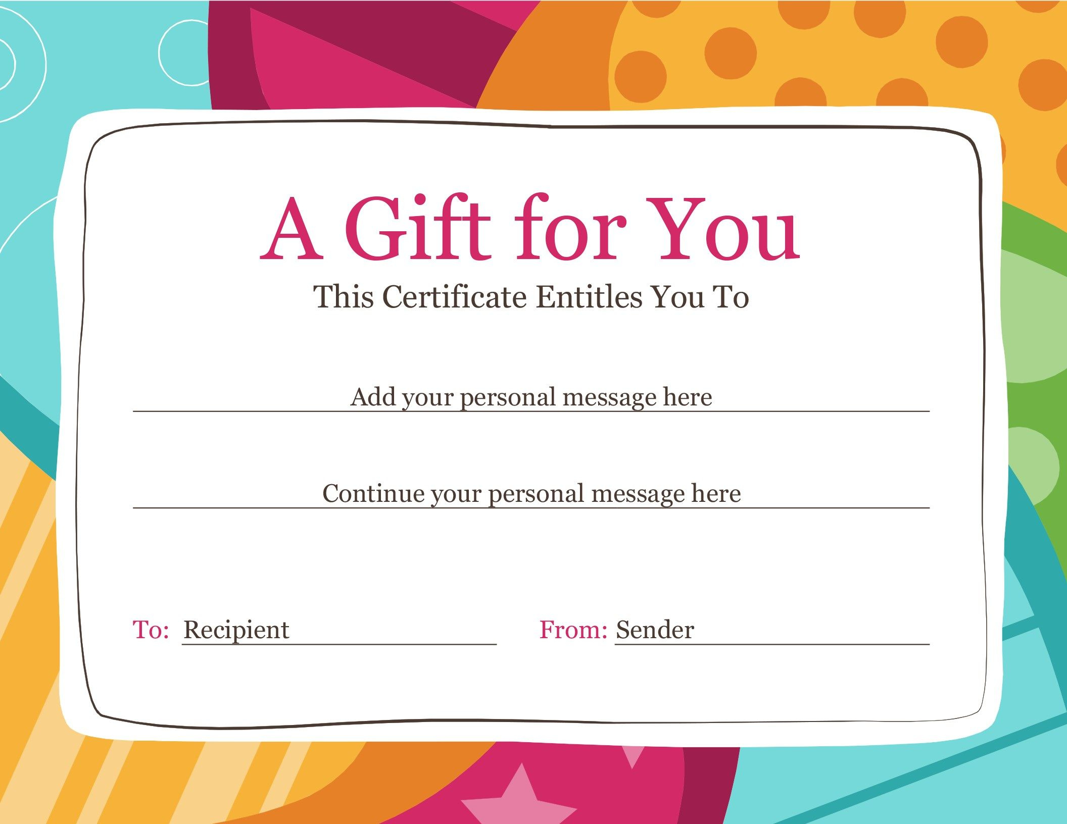 Need A Lastminute Gift Use This Colorful Gift inside Best Company Gift Certificate Template