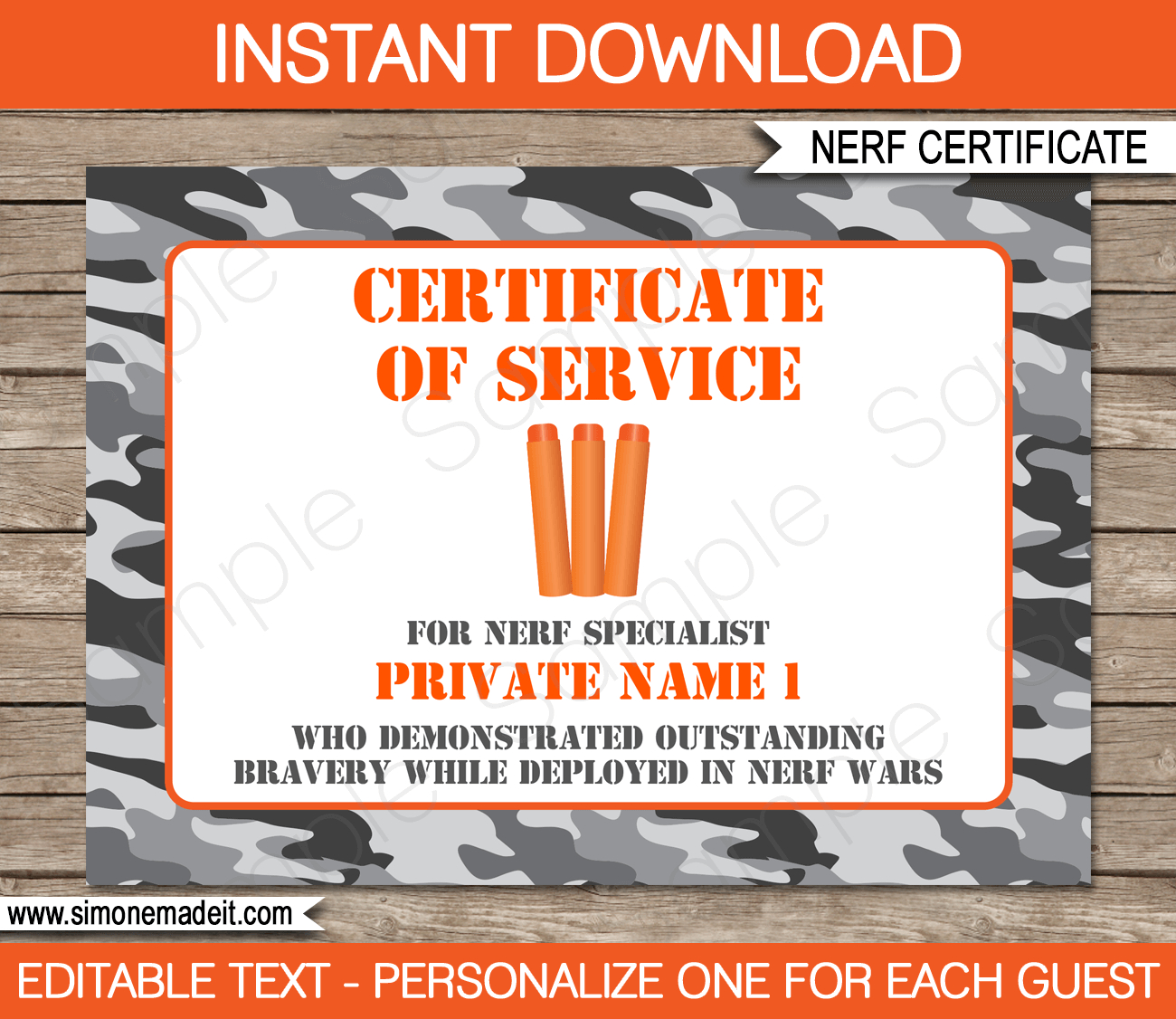 Nerf Wars Certificate Template  Nerf Birthday Party Favors within Amazing Zoo Gift Certificate Templates Free Download