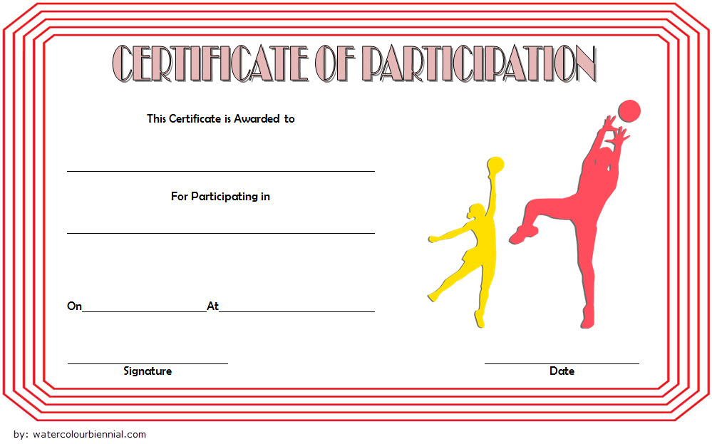 Netball Participation Certificate Templates 7 pertaining to Printable Running Certificate Templates 10 Fun Sports Designs
