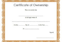 Ownership Certificate Templates Editable 10 Official intended for Free 10 Certificate Of Stock Template Ideas