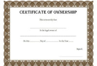 Ownership Certificate Templates Editable 10 Official regarding Printable Sobriety Certificate Template 10 Fresh Ideas Free