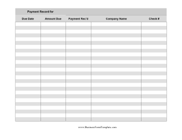 Payment Record Template in Printable Money Log Template