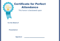 Perfect Attendance Certificate Template Download Fillable with regard to Vbs Attendance Certificate Template