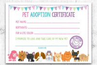 Pet Adoption Certificate Pet Adoption Birthday Party Puppy for Quality Puppy Birth Certificate Free Printable 8 Ideas