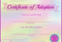 Pet Adoption Certificate Template 5  Best Templates Ideas regarding Dog Adoption Certificate Template
