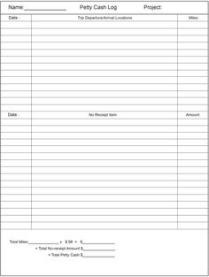 Petty Cash Log Template At Wwwxltemplates  Microsoft with regard to Money Log Template