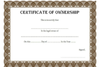 Pin On Certificate Of Ownership Free Ideas in Certificate Of Ownership Template