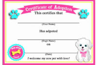 Pin On Dog Treats for Pet Birth Certificate Template
