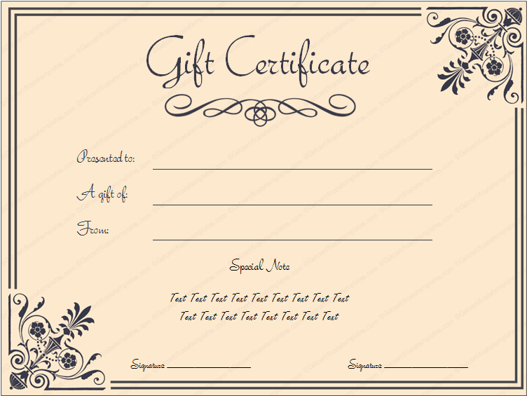 Pin Templates 6 Business Gift Certificate Templates To within Editable Fitness Gift Certificate Templates