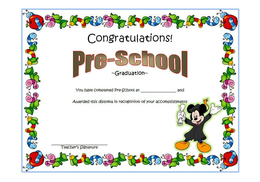 Preschool Graduation Certificate Free Printable 10 Designs inside Best Free Printable Graduation Certificate Templates
