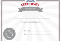 Printable Baseball Certificate Of Participation Award regarding Editable Baseball Award Certificates