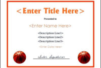 Printable Basketball Certificate Template  Sample with regard to Free Basketball Certificate Template