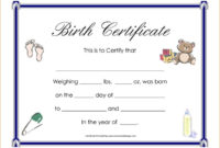 Printable Birth Certificate Basic 6 Birth Certificate with regard to Printable Editable Birth Certificate Template