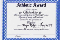 Printable Certificate Sample For Sports Athletic with regard to Professional Award Certificate Template