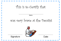 Printable Certificates For Dentists in Bravery Certificate Templates