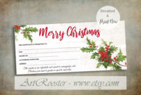 Printable Christmas Photography Gift Certificate Template for Printable Christmas Gift Certificate Template Free Download