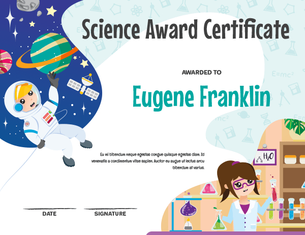 Printable Elementary Science Award Certificate Template inside Awesome Science Achievement Certificate Template Ideas