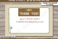 Printable Fishing Party Thank You Cards  Fishing Birthday within Zoo Gift Certificate Templates Free Download