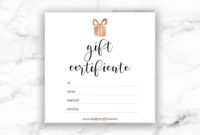 Printable Rose Gold Gift Certificate Template Editable with Tattoo Gift Certificate Template Coolest Designs