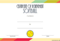 Printable Softball Certificate Templates 10 Best Designs intended for Printable Table Tennis Certificate Template Free