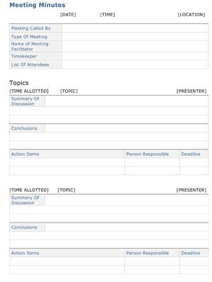 Printable Template Of Meeting Minutes  Meetingminutes pertaining to Staff Communication Log Template