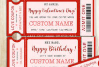 Printable Valentine&amp;#039;S Day Ticket With Love Coupon in Free Love Certificate Templates