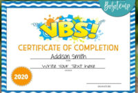 Printable Vbs Vacation Bible School Certificate Of in Vbs Certificate Template